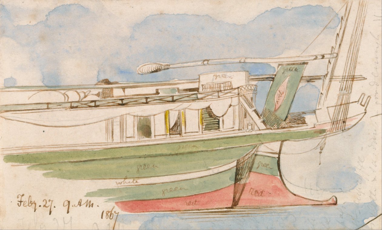 Barca sul Nilo da Edward Lear