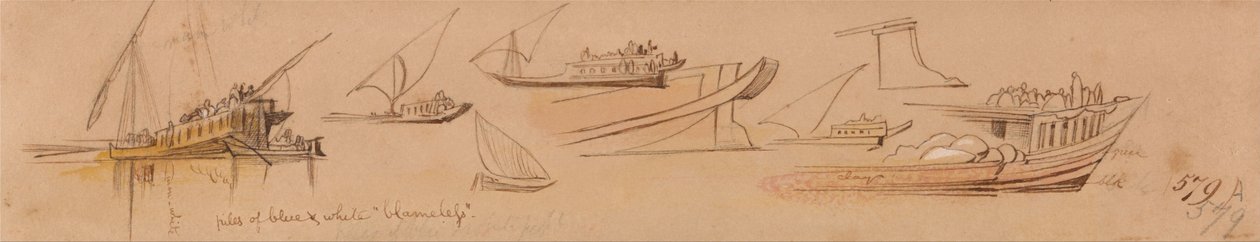 Barche sul Nilo da Edward Lear