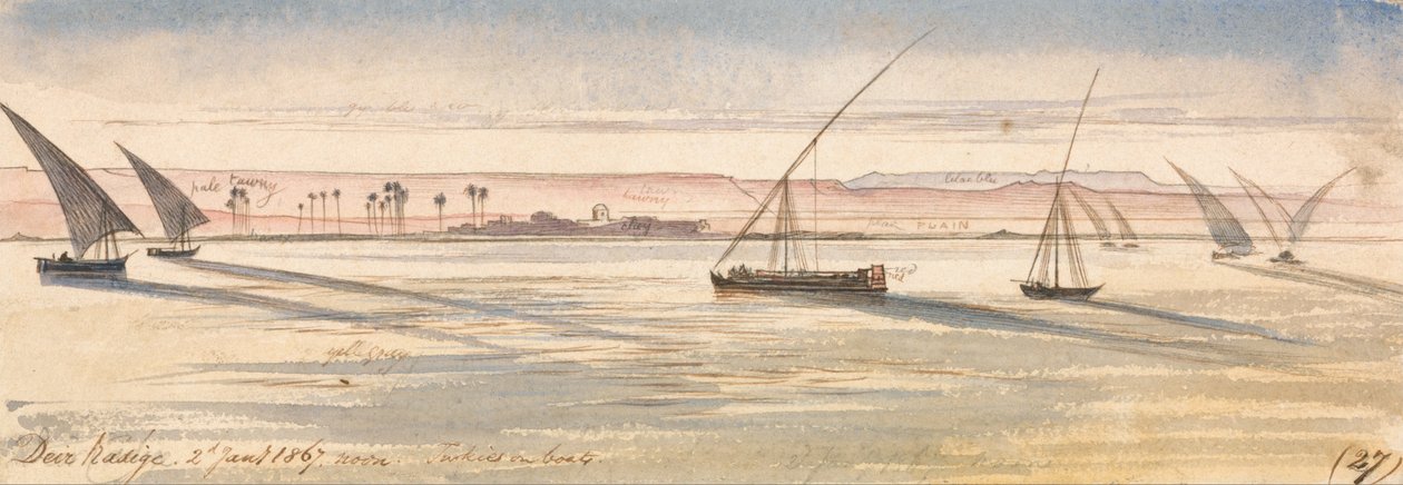 Deir Kadige, mezzogiorno, 2 gennaio 1867 (27) da Edward Lear