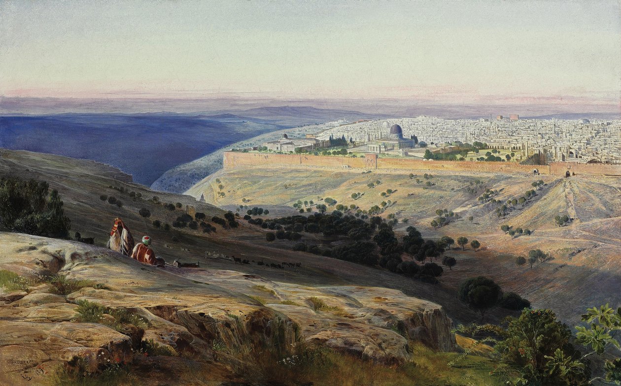 Gerusalemme dal Monte degli Ulivi, Alba da Edward Lear