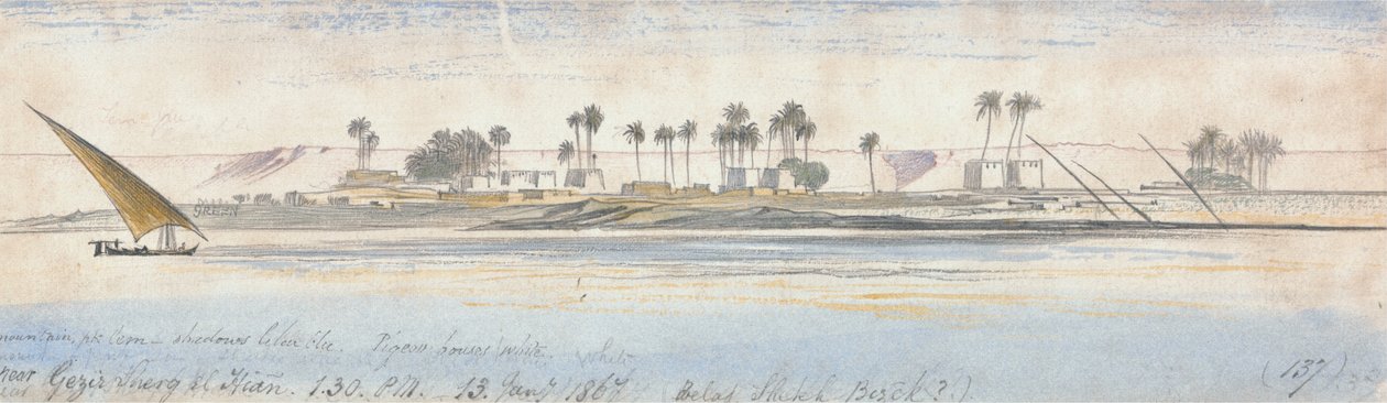 Vicino a Gezir Sherg el Hian da Edward Lear