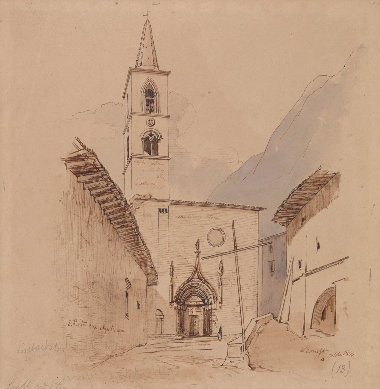 San Pietro degli Agostiniani, Leonessa da Edward Lear