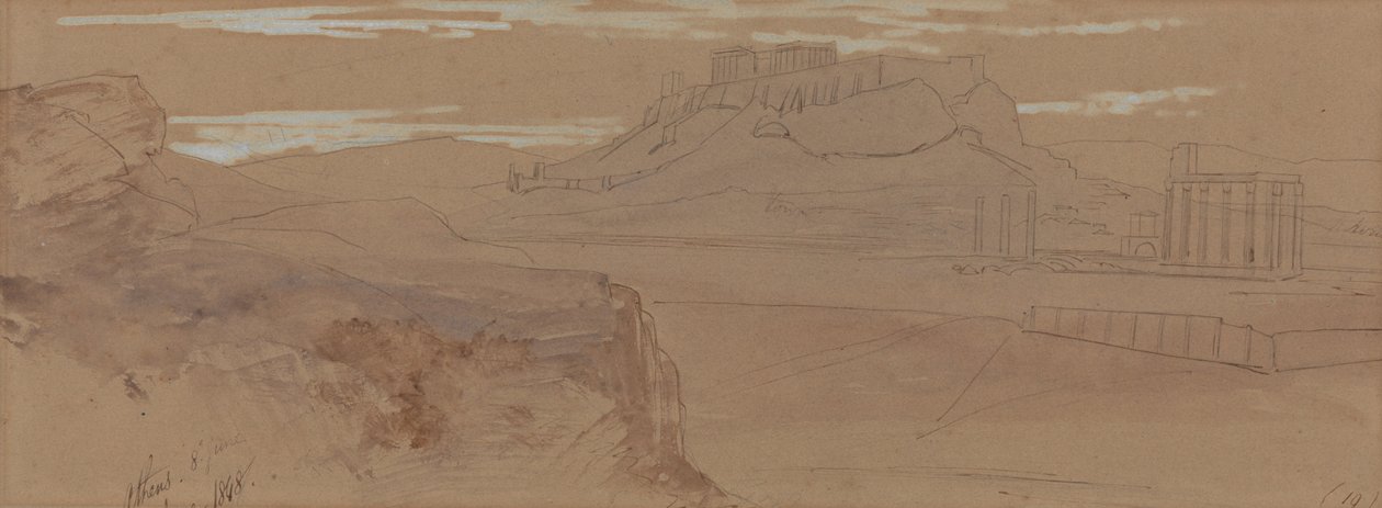 Schizzi di Atene da Edward Lear