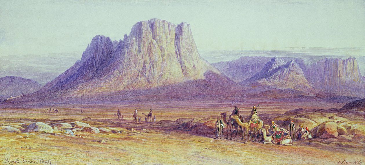 Il treno dei cammelli, Condessi, Monte Sinai, 1848 da Edward Lear