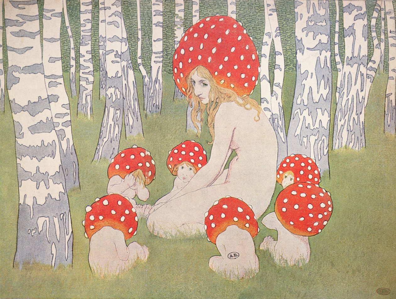 Madre Fungo con i suoi figli, c.1900 da Edward Okun