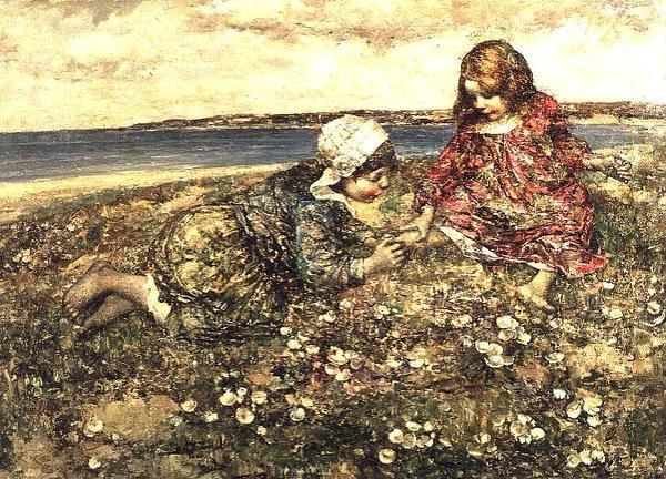 Raccolta di primule da Edward Atkinson Hornel