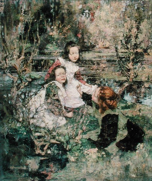 Raccolta di primule da Edward Atkinson Hornel