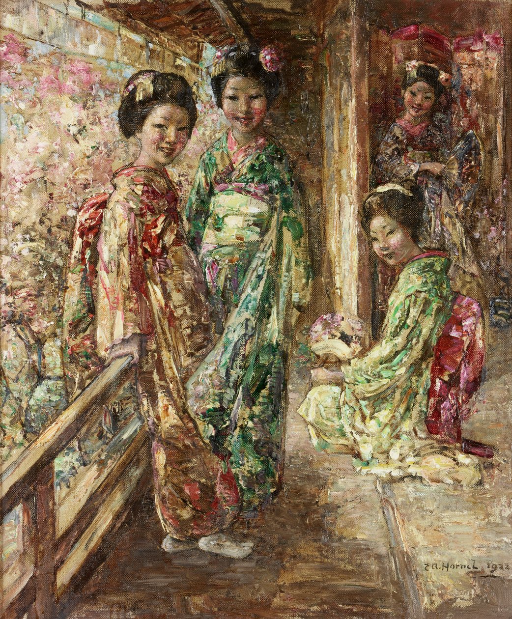 In un giardino giapponese da Edward Atkinson Hornel