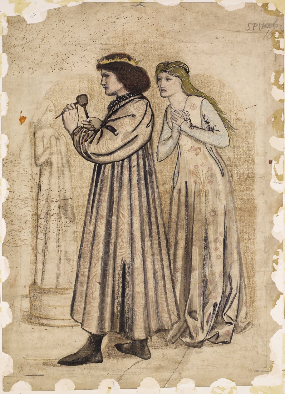Luna di miele del re René - Scultura da Edward Burne Jones