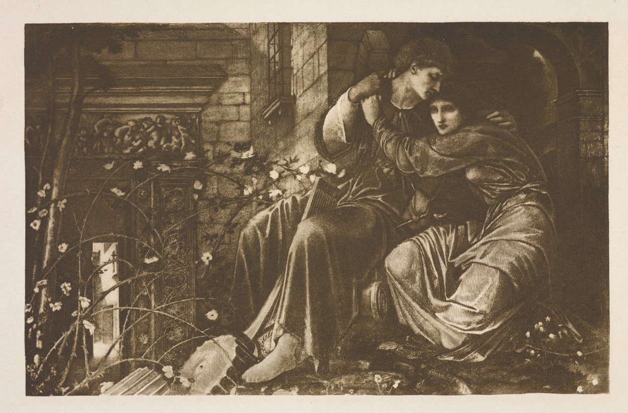 Amore tra le rovine da Edward Coley (after) Burne Jones