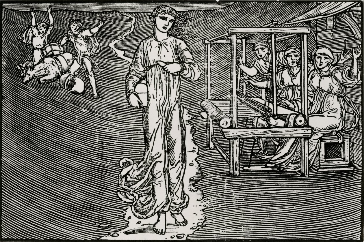 Le donne che tessono da Edward Coley (after) Burne Jones
