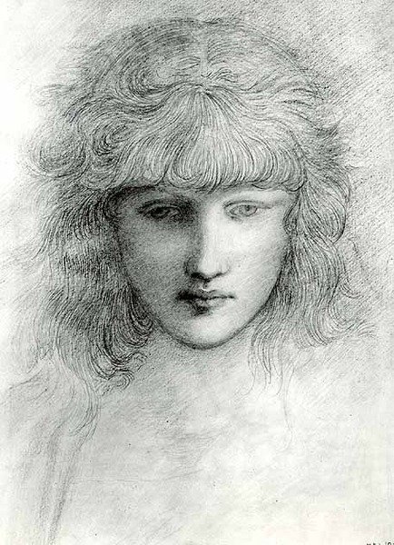 Testa di una ragazza da Edward Coley Burne Jones