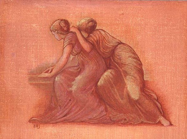 Figure su un balcone da Edward Coley Burne Jones