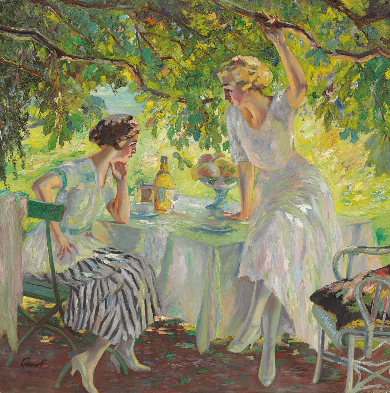 Tè pomeridiano (olio su tela) da Edward Cucuel
