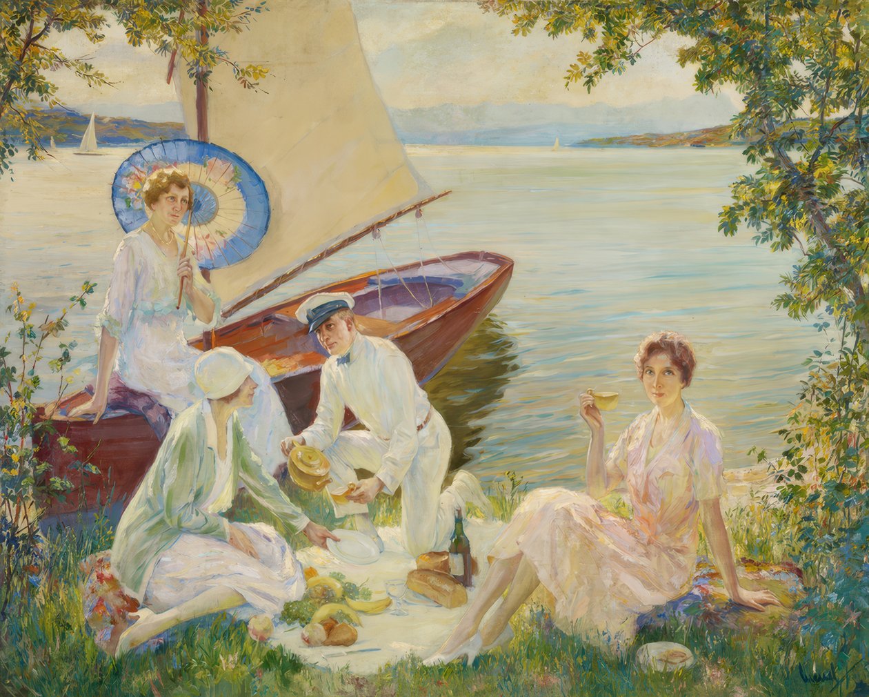 Picnic al lago di Starnberg da Edward Cucuel