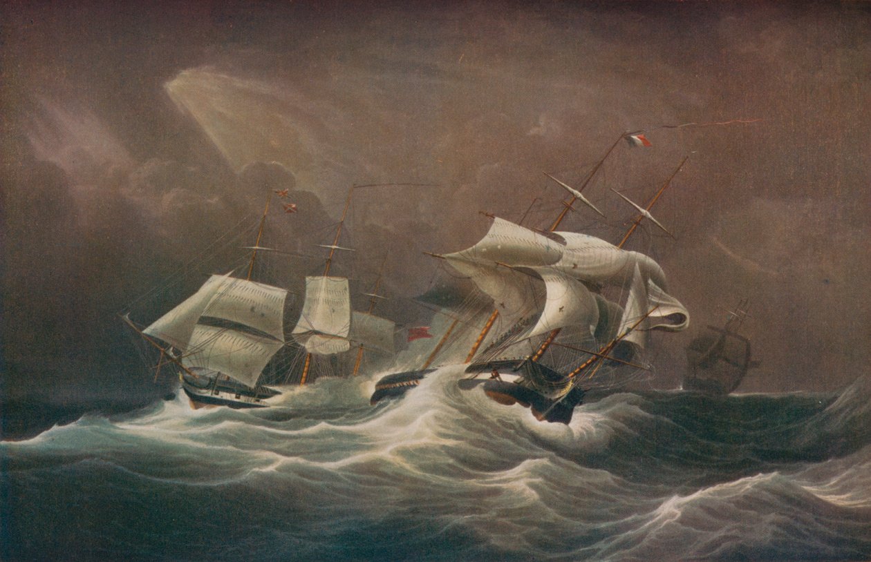 H.M.S. Indefatigable che ingaggia il francese Droits-De-L