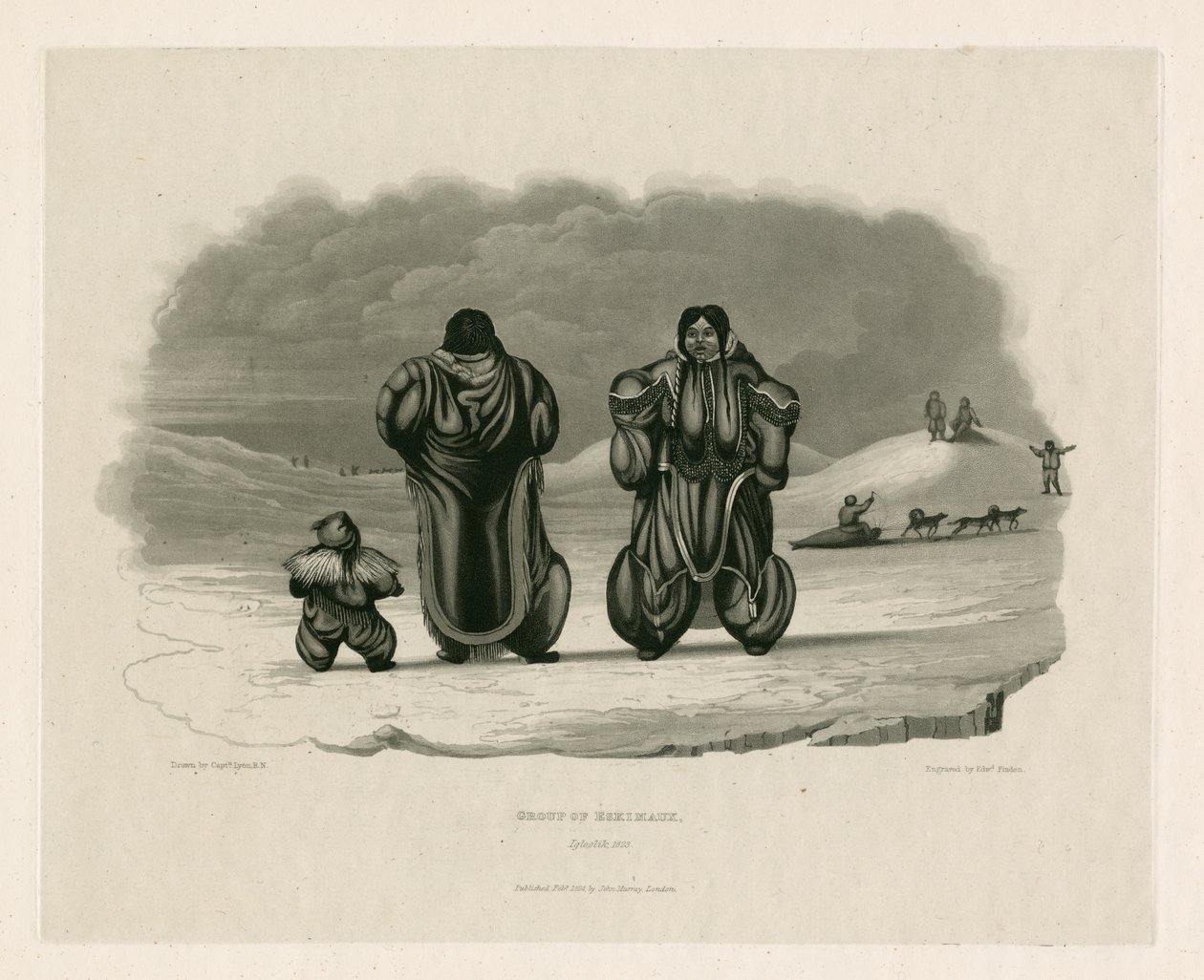 Gruppo di Eschimesi, Igloolik da Edward Francis Finden