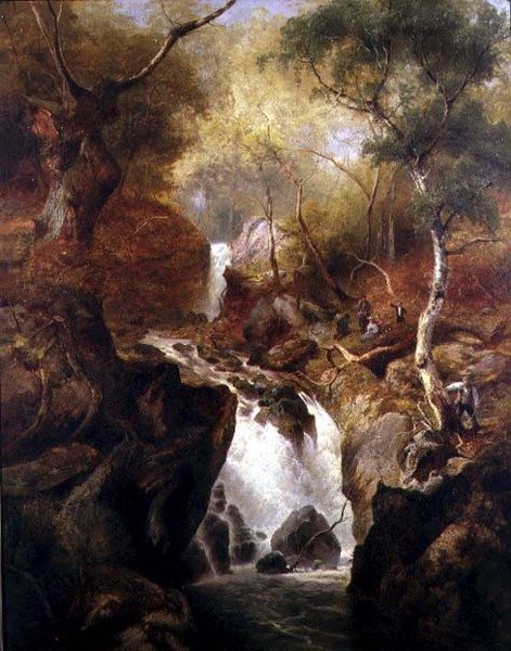 Cascata attraverso un bosco da Edward Henry Holder