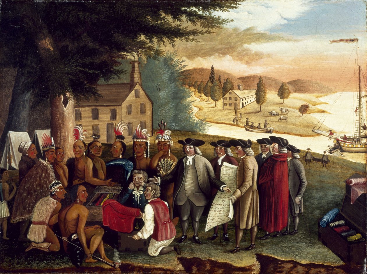 Il trattato di Penn con gli indiani da Edward Hicks