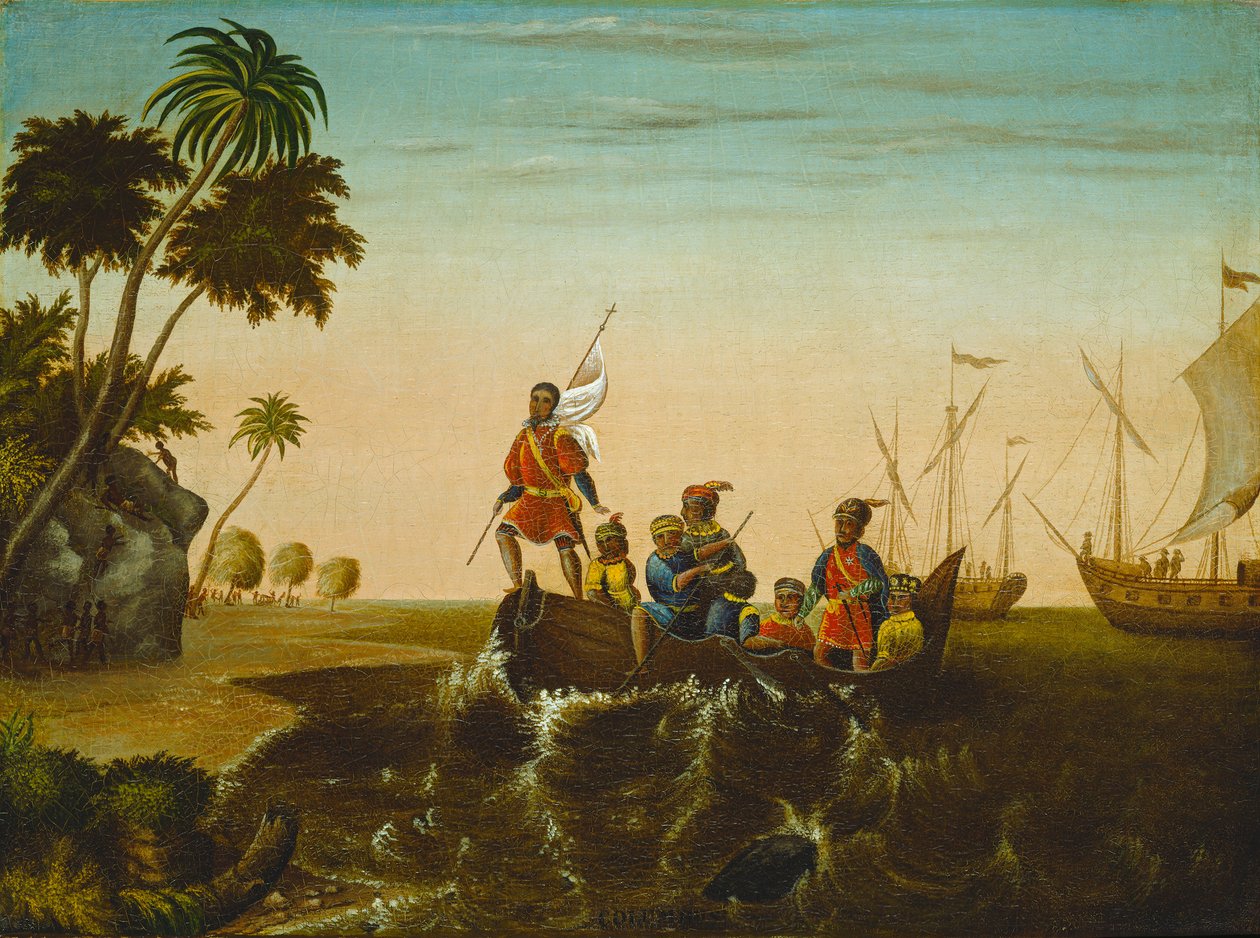 Lo sbarco di Colombo, c.1837 da Edward Hicks