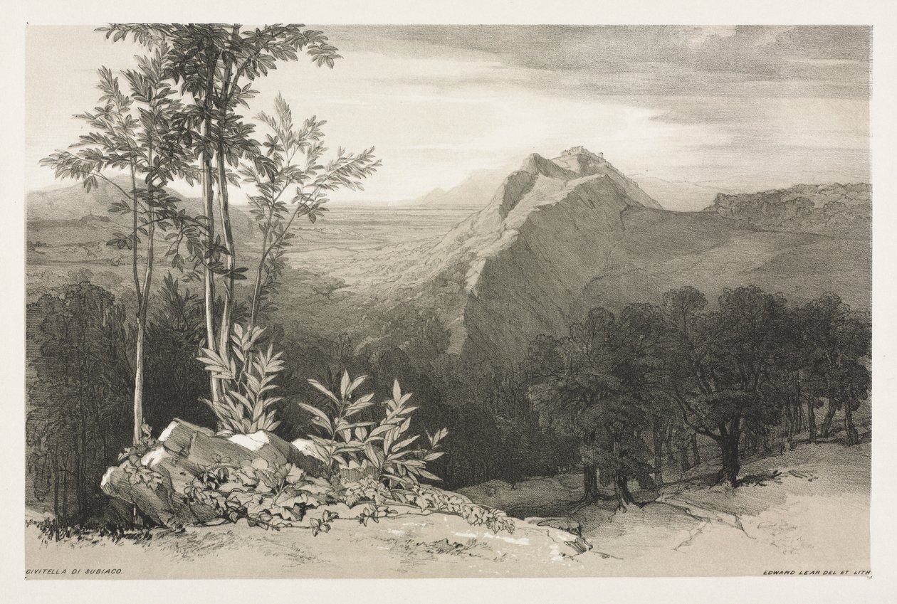 Civitella di Subiaco, c. 1840 da Edward Lear