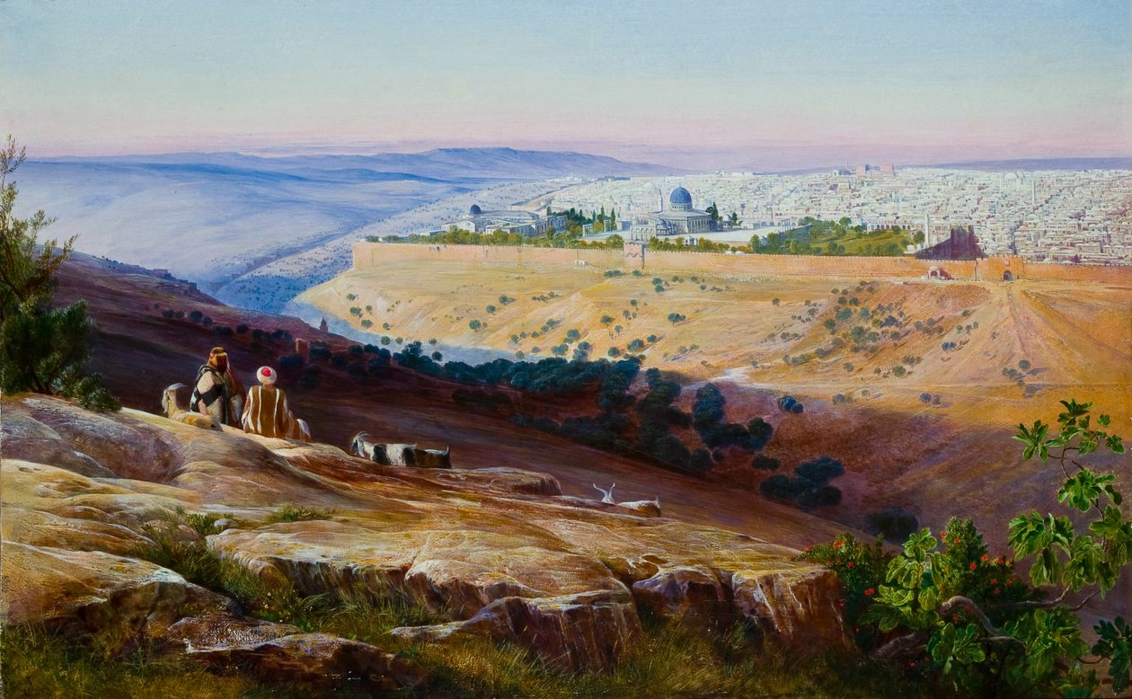 Gerusalemme dal Monte degli Ulivi da Edward Lear
