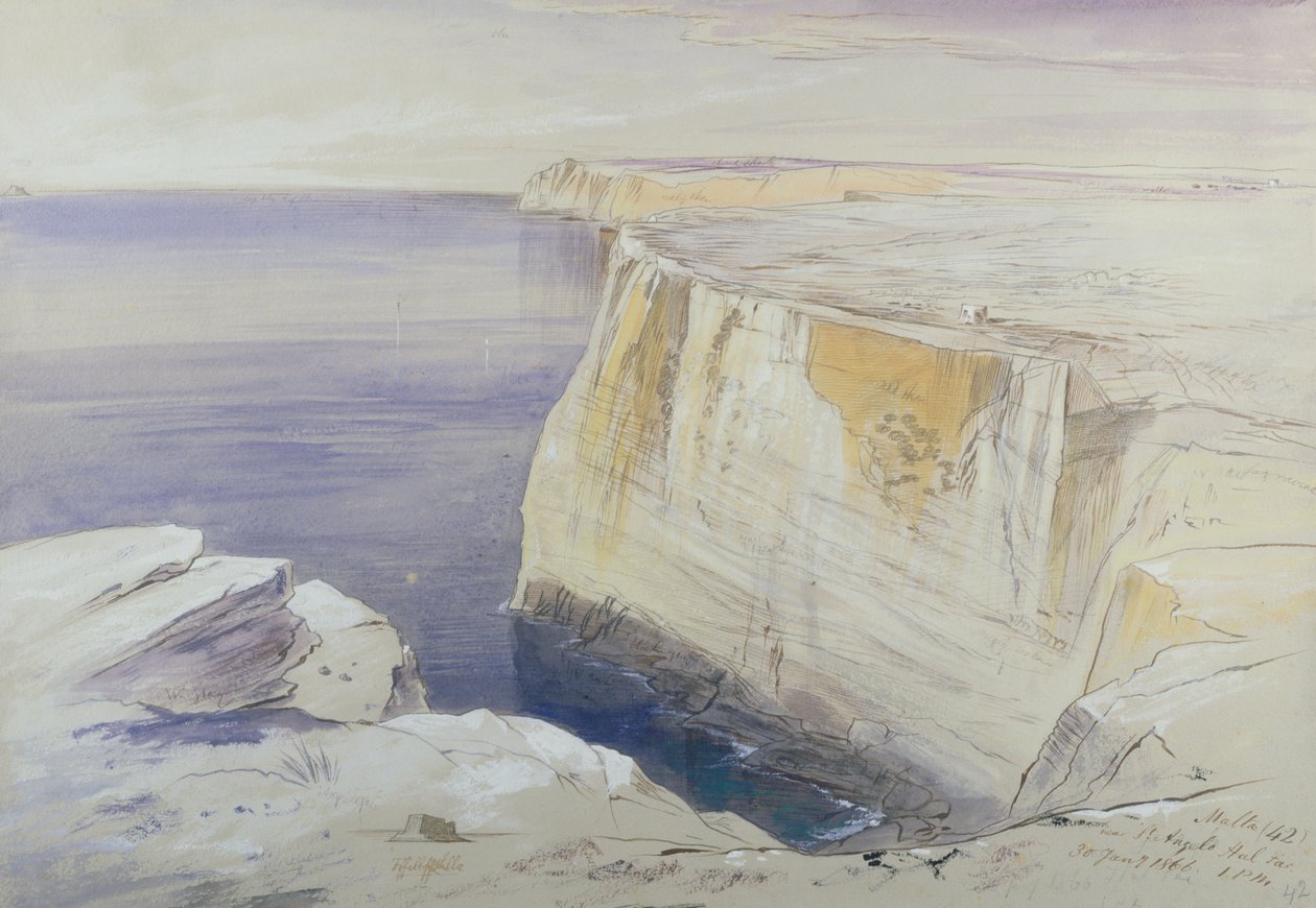 Malta, vicino a St. Angelo Hal Far da Edward Lear