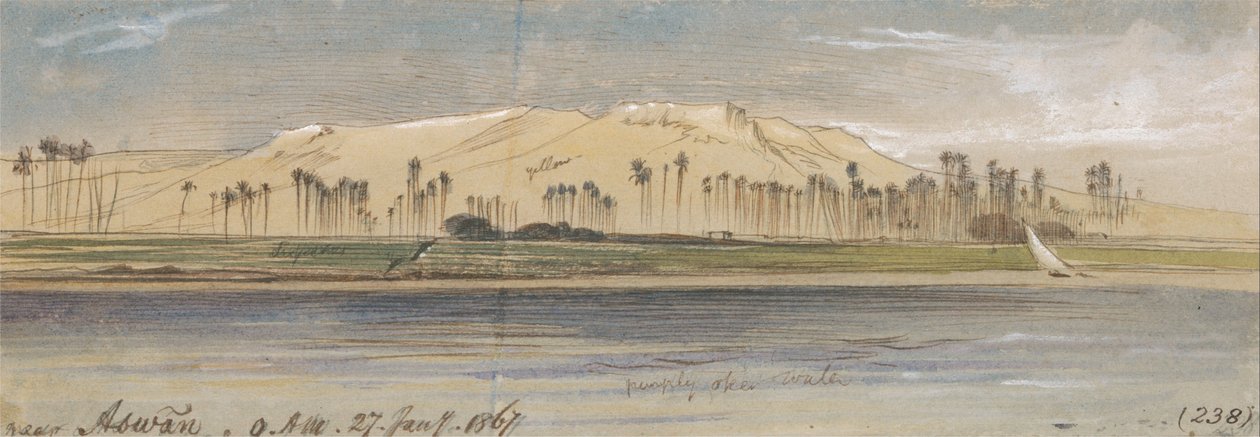 Vicino ad Assuan da Edward Lear