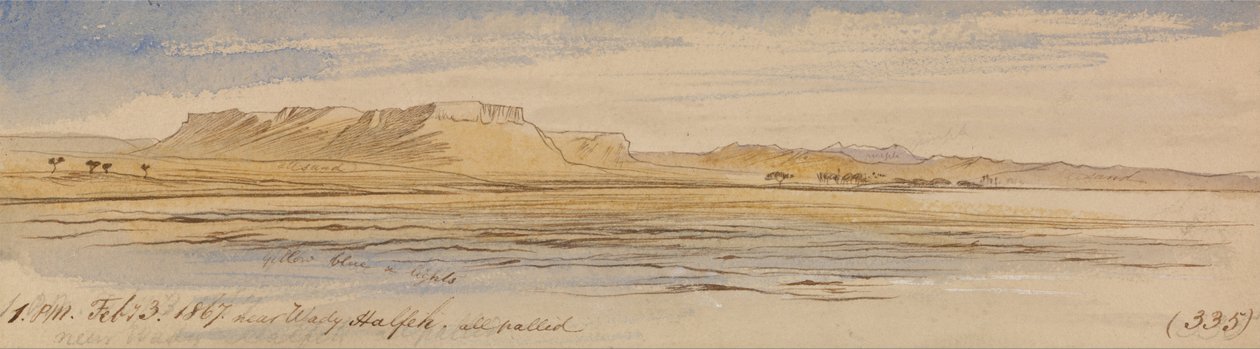 Vicino a Wady Halfeh da Edward Lear