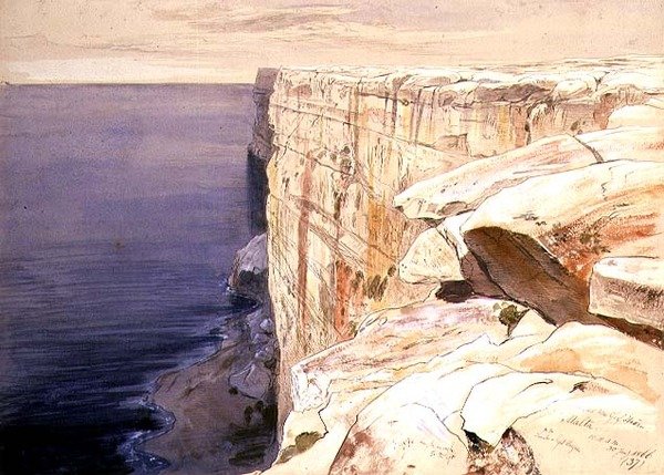 Le Rocce vicino a Garf Hasan, Malta da Edward Lear