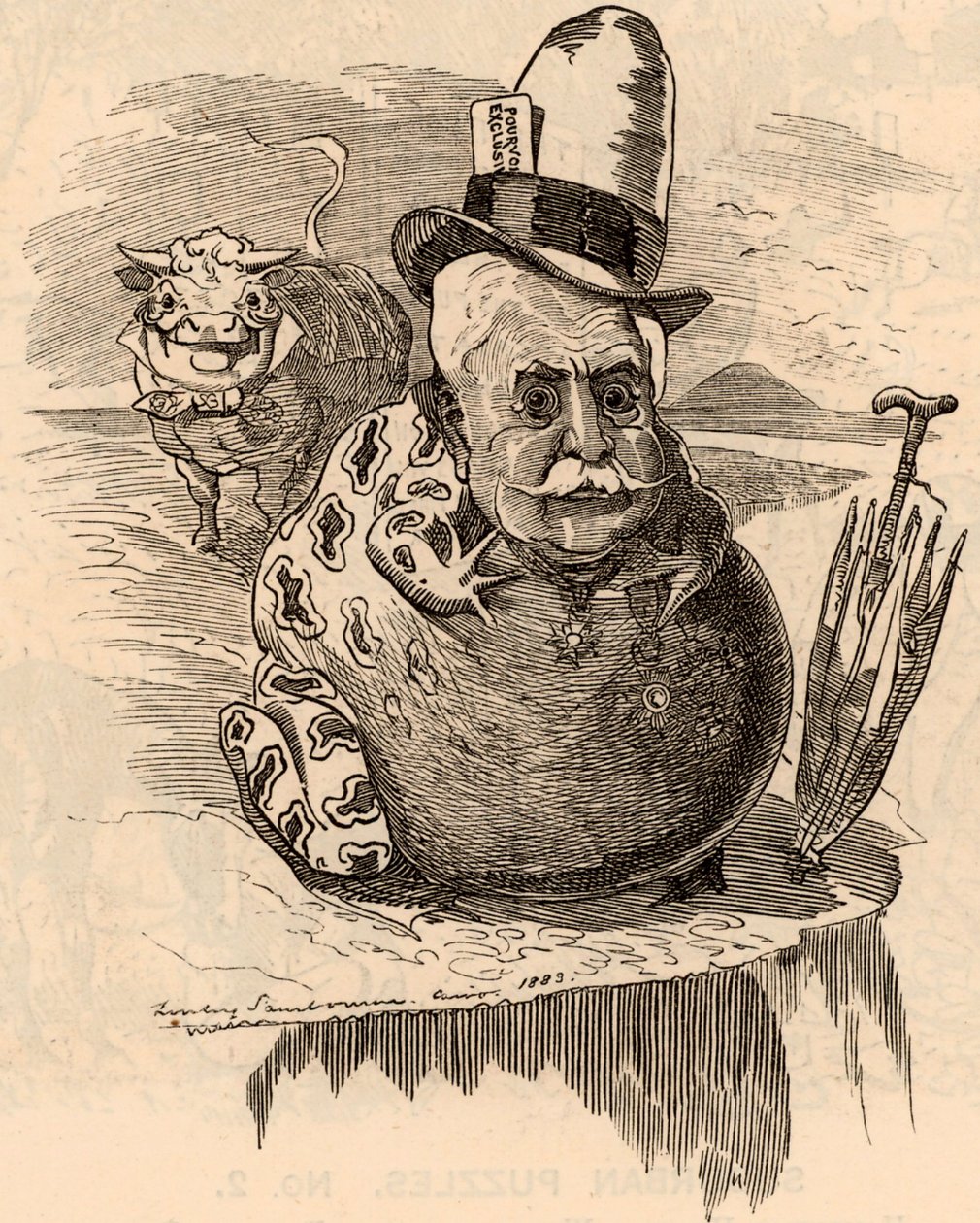 Caricatura di Ferdinand de Lesseps da Edward Linley Sambourne