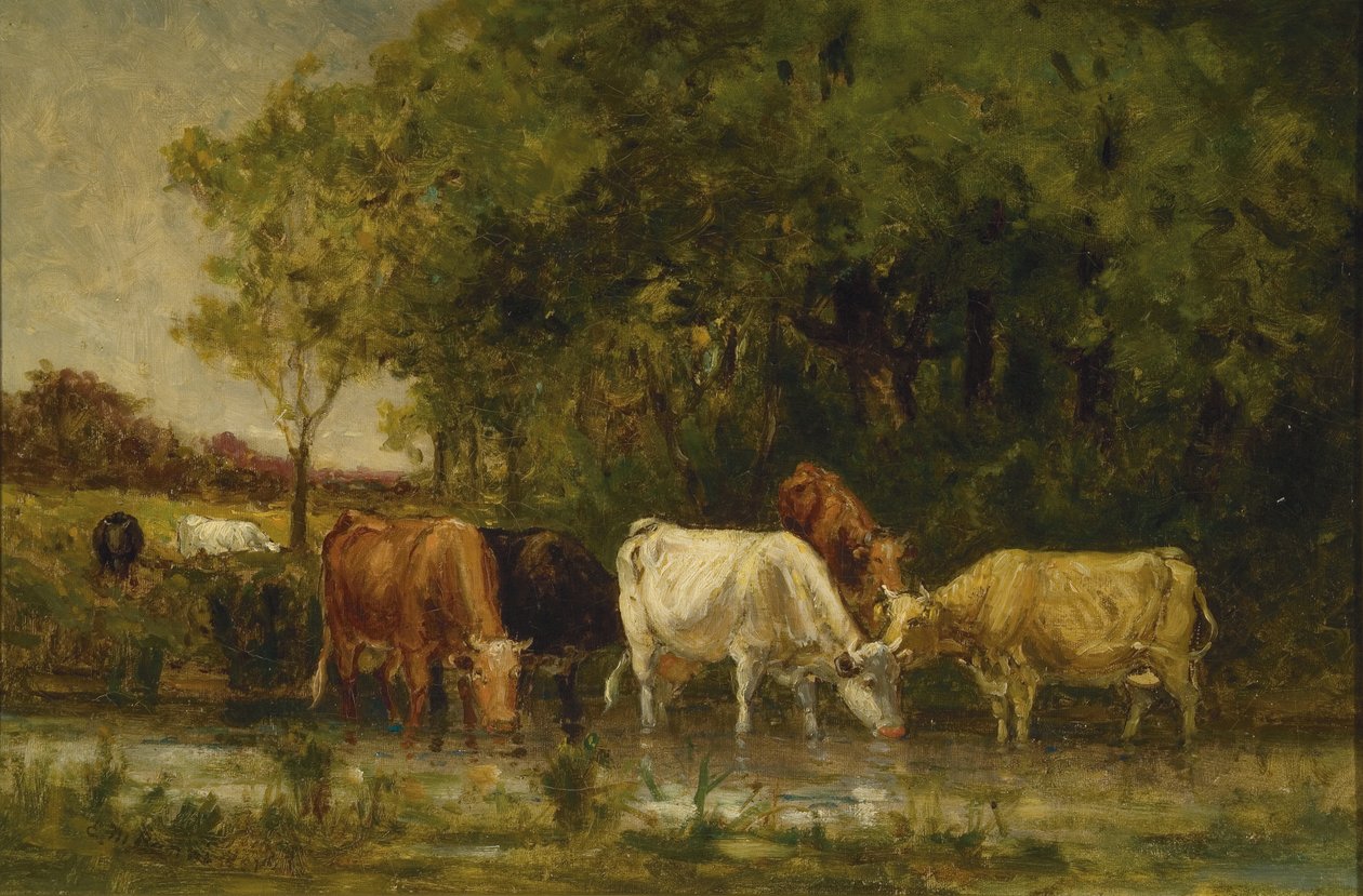 Mucche nel Paesaggio da Edward Mitchell Bannister
