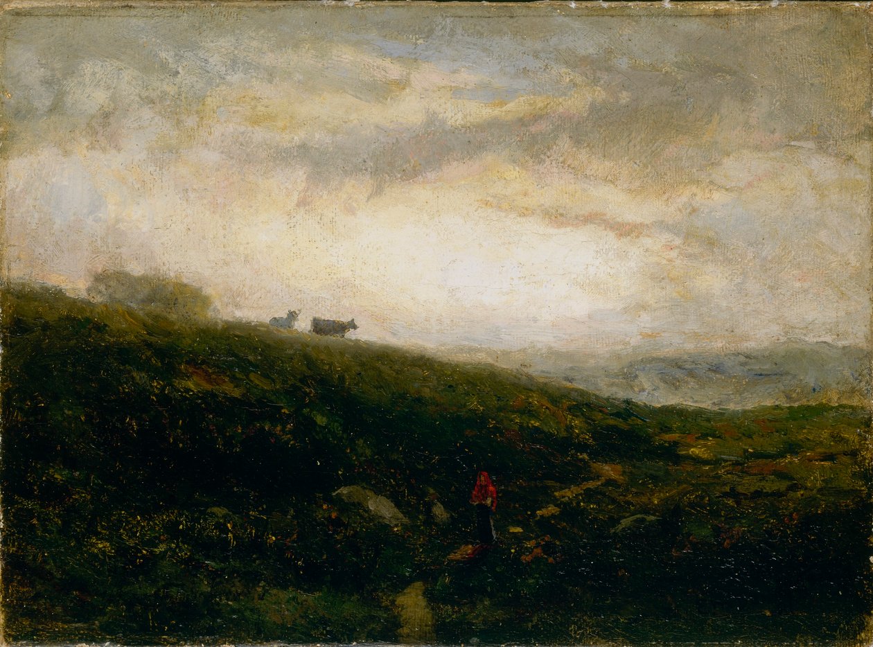 Senza titolo (mucche che scendono da una collina) da Edward Mitchell Bannister