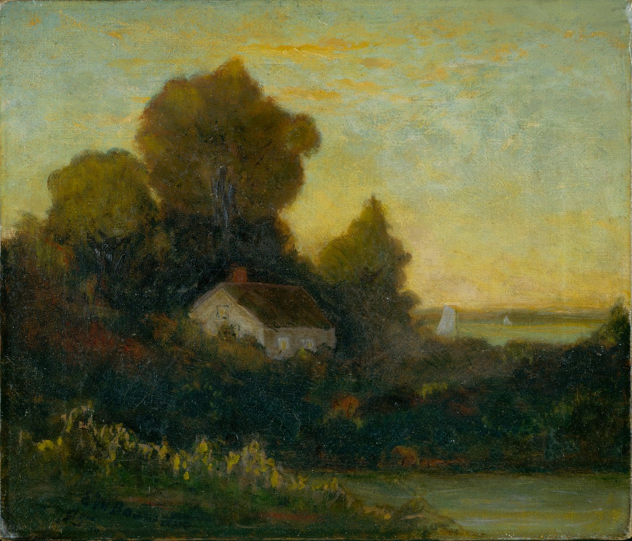 Senza titolo (casa nel bosco vicino al lago) da Edward Mitchell Bannister