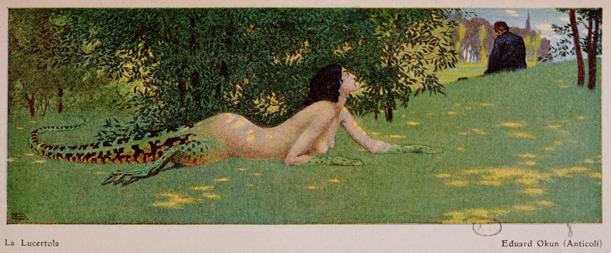 Lucertola (metà donna, metà lucertola verde), 1908 da Edward Okun