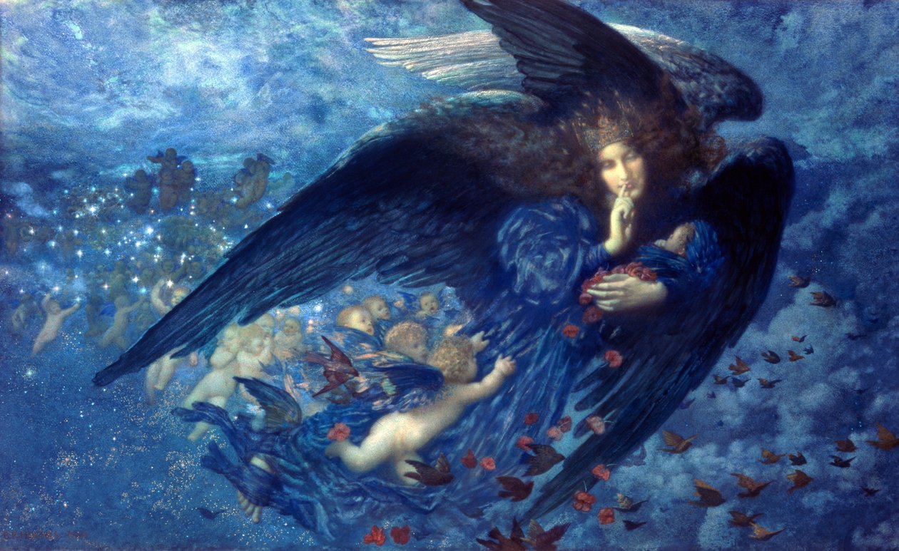 Notte con il suo treno di stelle da Edward Robert Hughes