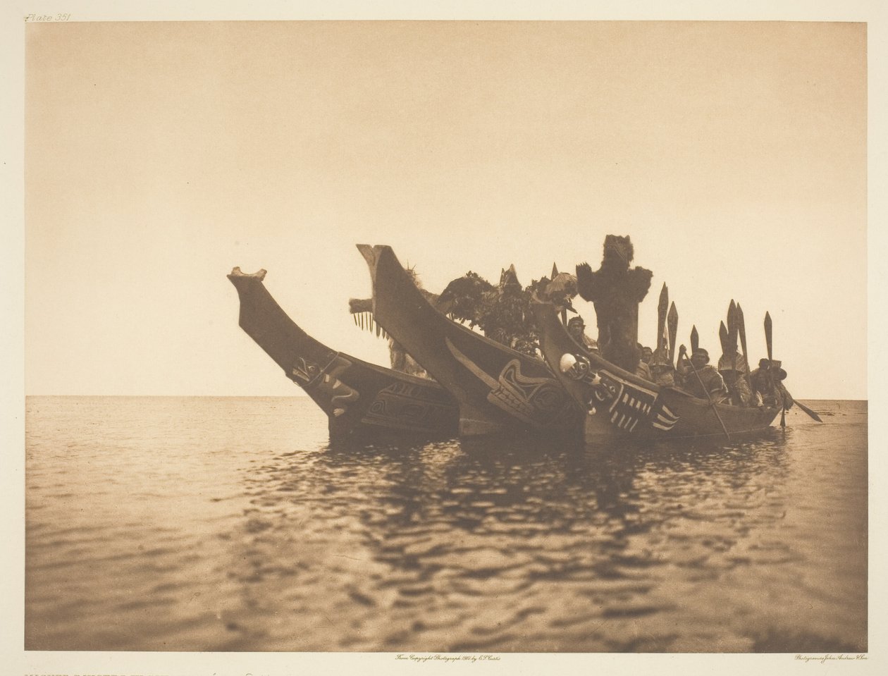Ballerini Mascherati in Canoe-Qagyuhl A da Edward S. Curtis