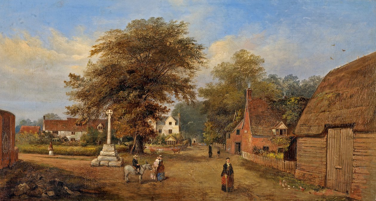 Villaggio di Hempsted, Gloucestershire, c.1880 da Edward Smith