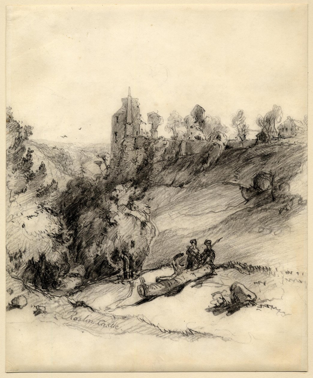 Castello di Roslin (Rosslyn) da Edward Thomas Daniell