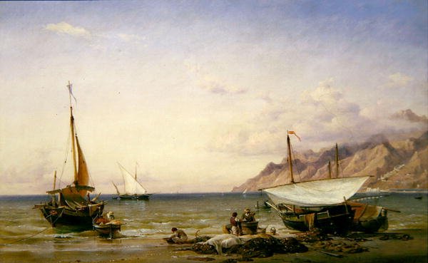 Pescatori che mantengono le loro reti da Edward William Cooke