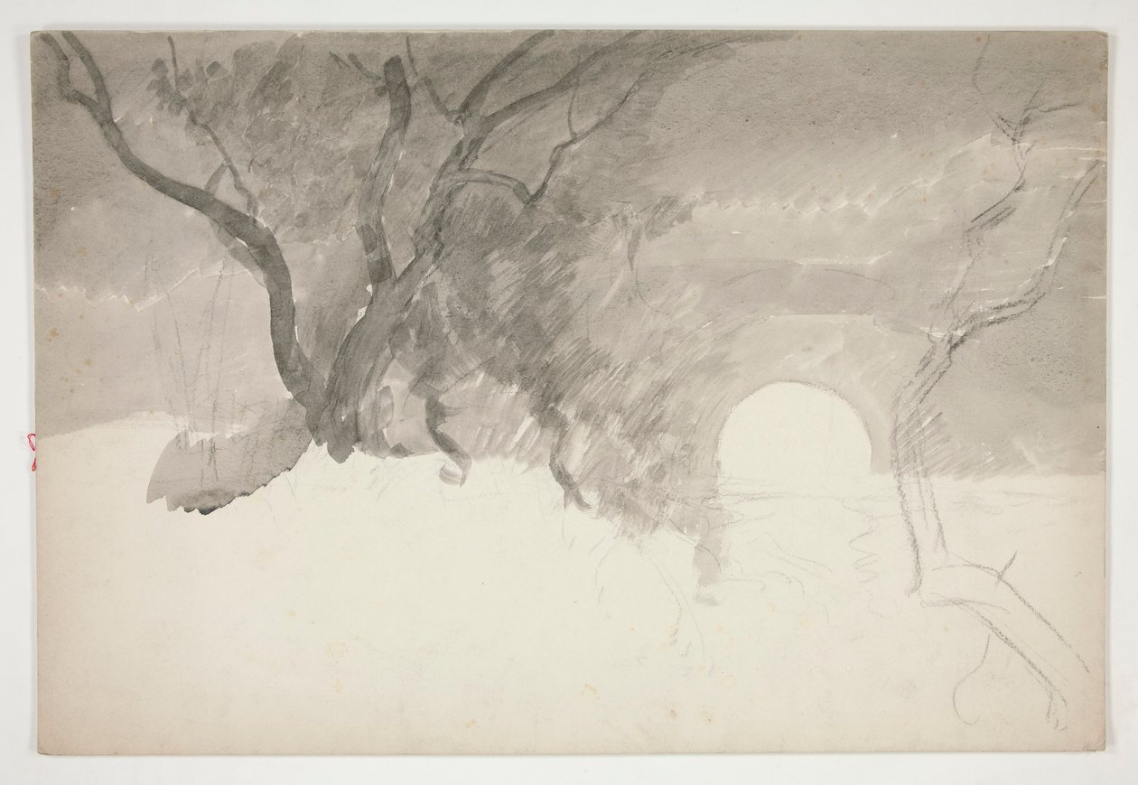 Paesaggio lungo una riva del fiume da Edwin Austin Abbey