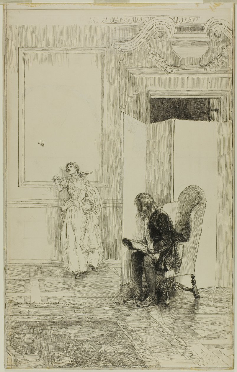 Ora ha attraversato il volto di uno specchio da Edwin Austin Abbey