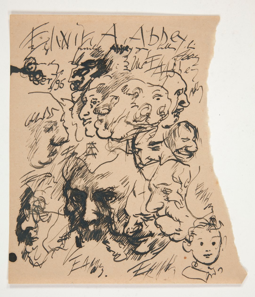 Foglio di schizzi di teste da Edwin Austin Abbey