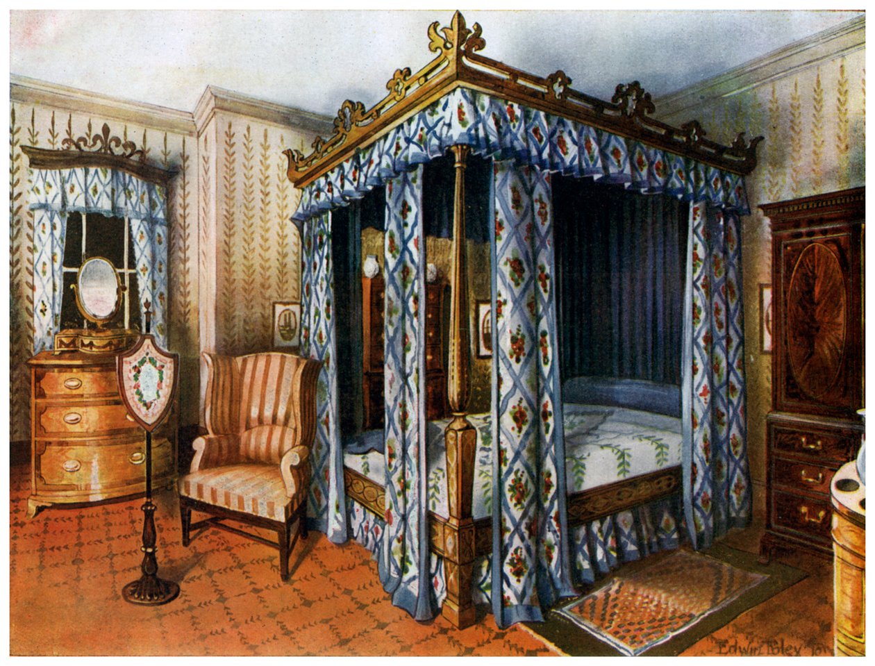 Una camera da letto Hepplewhite da Edwin Foley