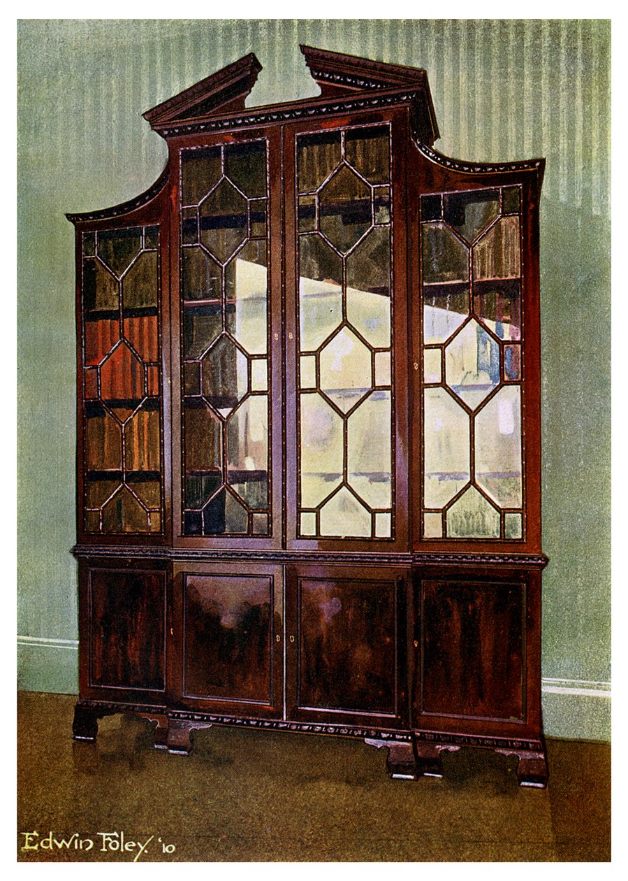 Libreria intagliata Chippendale, 1911-1912 da Edwin Foley