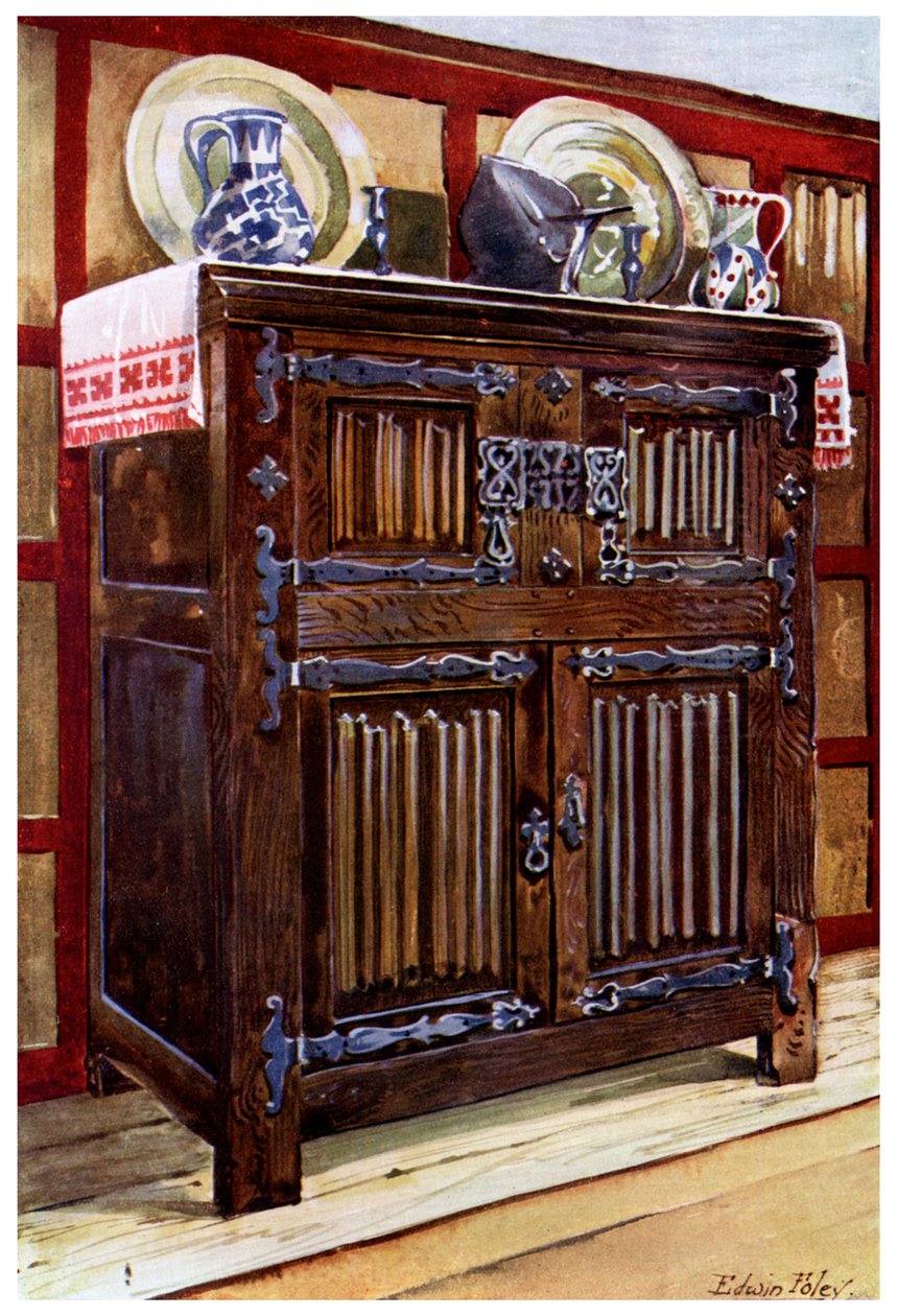 Credenza doppia in quercia, 1910 da Edwin Foley