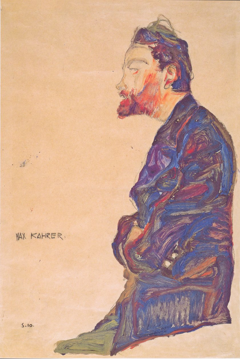 Max Kahrer di profilo da Egon Schiele