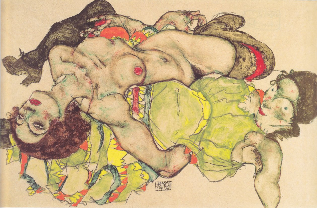 Coppia amorosa femminile da Egon Schiele