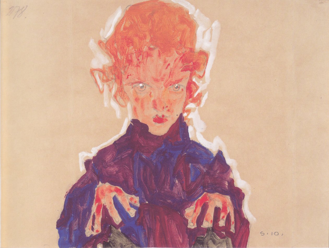Mezzobusto di una ragazza dai capelli rossi da Egon Schiele