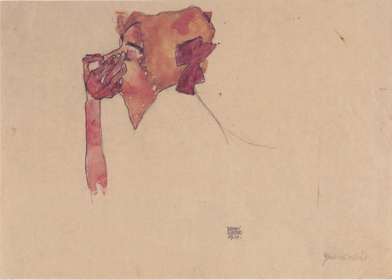 Gerti Schiele con fiocco nei capelli da Egon Schiele